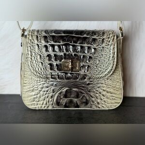 PRETTY EYE 2x NWT Brahmin Gianna Everlasting Ombre Turn-Lock GREY NEUTRAL  Bag